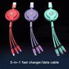 3 In 1 Retractable Mobile Phone Fast Charging Cable For  Toyota Corolla Camry Asian Dragon Supra Hilux Land Cruiser GR SPORT TRD
