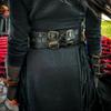 Durable Medieval Knight Belt Costume Wrap Around with Prong Buckle Adjustable PU Leather Waist