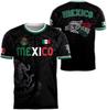 Mexican Flag-themed 3D Eagle Pattern Sport Quick-dry Breatha Men's T-shirt Outdoor Football Sportswear Parent-child Clothing