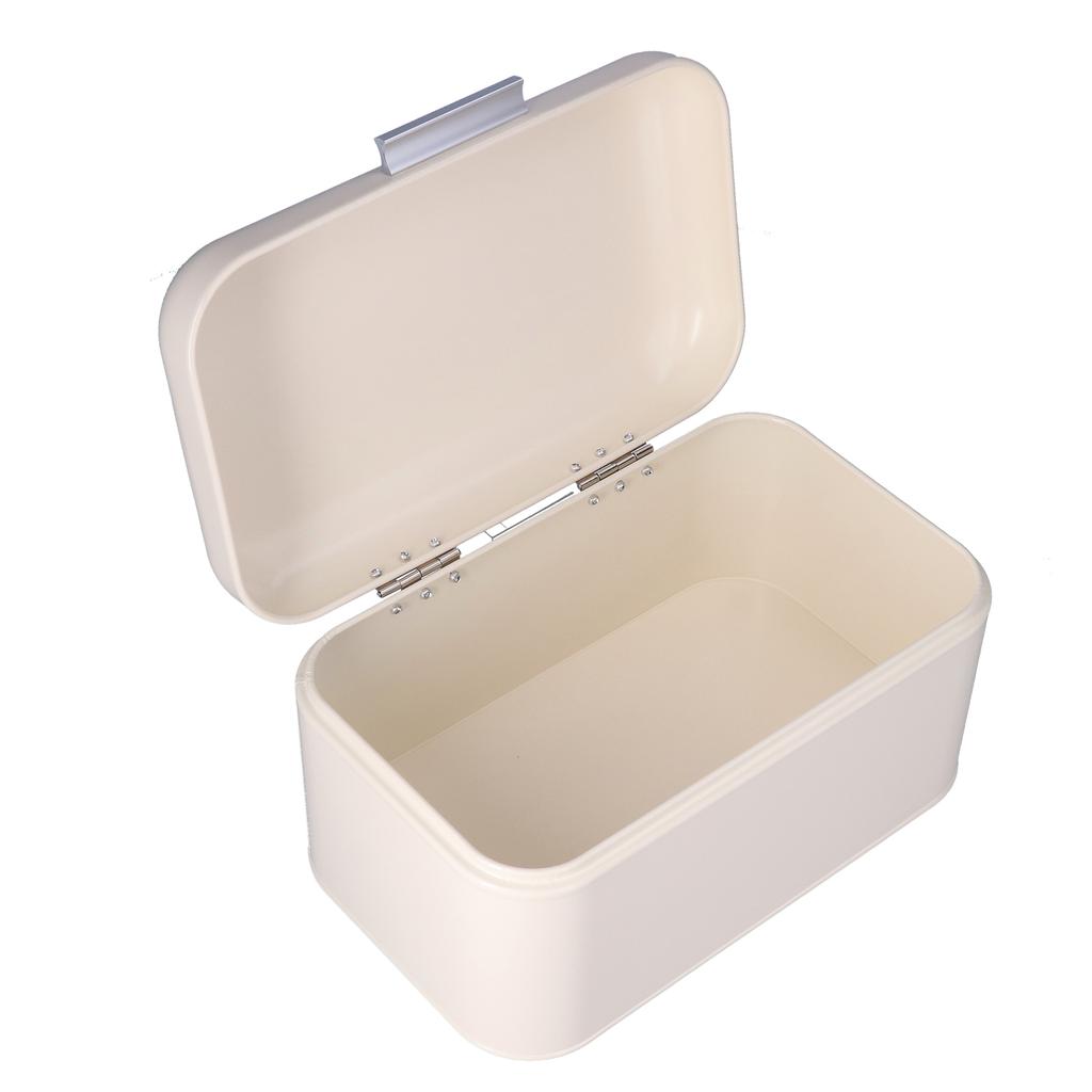 Milky White Bread Box Safe Odorless Large Capacity Anti Fingerprint Retro Tin Bread Box