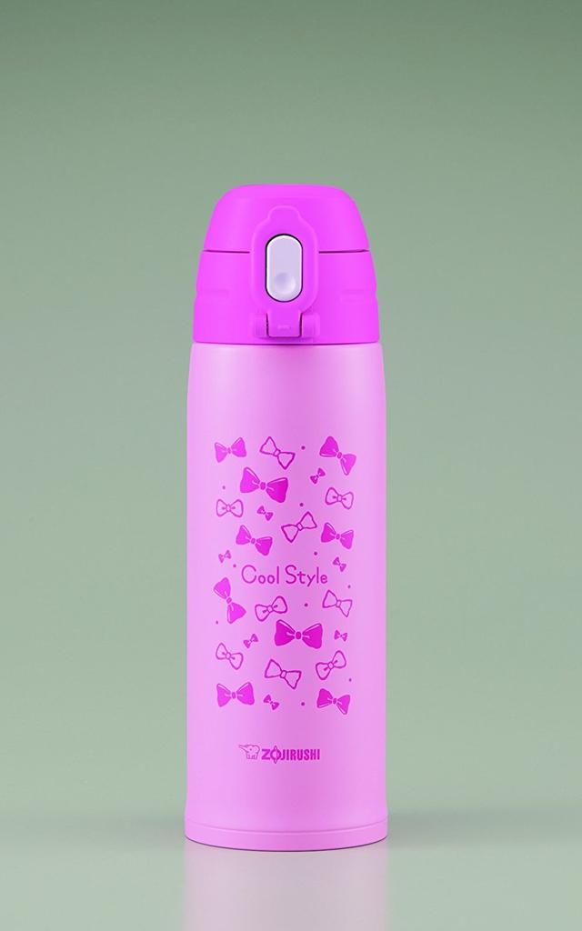 Zojirushi Stainless Steel Water Bottle, 820ml, 2-Way, Cup & Direct Drinking, with Pouch, Ribbon, Pink, SP-JA08-PZ