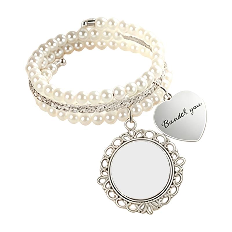 A52E Fashionable Pearls Lace Cuff Bracelet Trendy Jewelry for Daily Wear or Parties