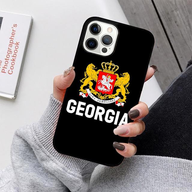 Georgia Flag Phone Case For iPhone 17 Air 16 15 14 13 12 11 Pro Max Plus Max Cover Shell coque