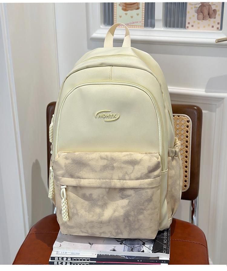 School bag 2025 new tie-dye backpack Korean version fashionable and cute large-capacity school bag casual simple backpack