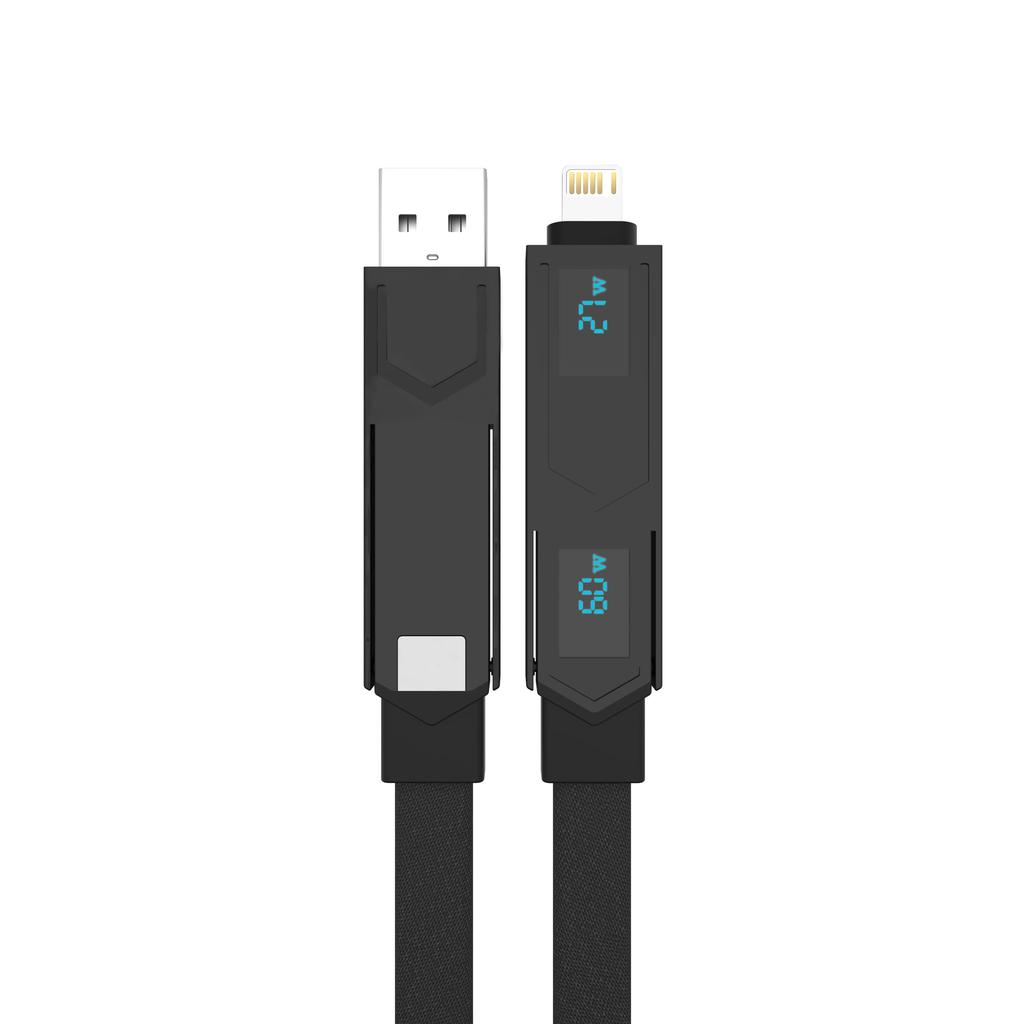 Type-C To Type-C 60W Digital Display Data Cable USB-A 27W Fast Charging Cable Keychain Lanyard Suitable for iPhone 11/16 Samsung