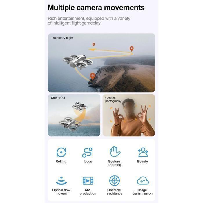 Mini Drone - BYTELIKE - 4K - Double Camera - 3 Batteries - Portable and Suitable for Beginners