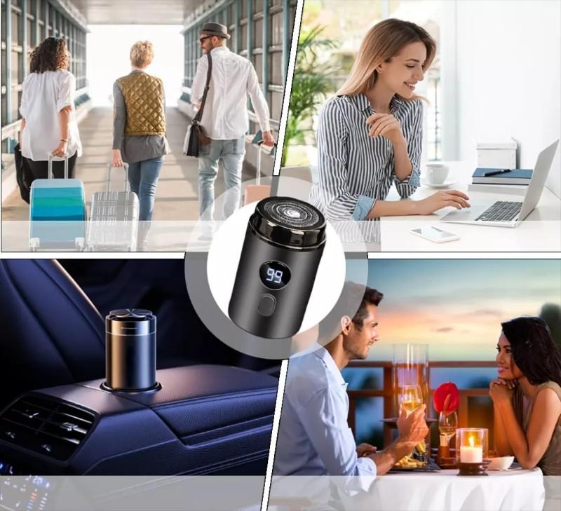 Mini-Elektrorasierer, tragbarer Herrenrasierer, Digitalanzeige, intelligenter Nass- und Trockenrasierer, wiederaufladbar, waschbar, Bartrasierer