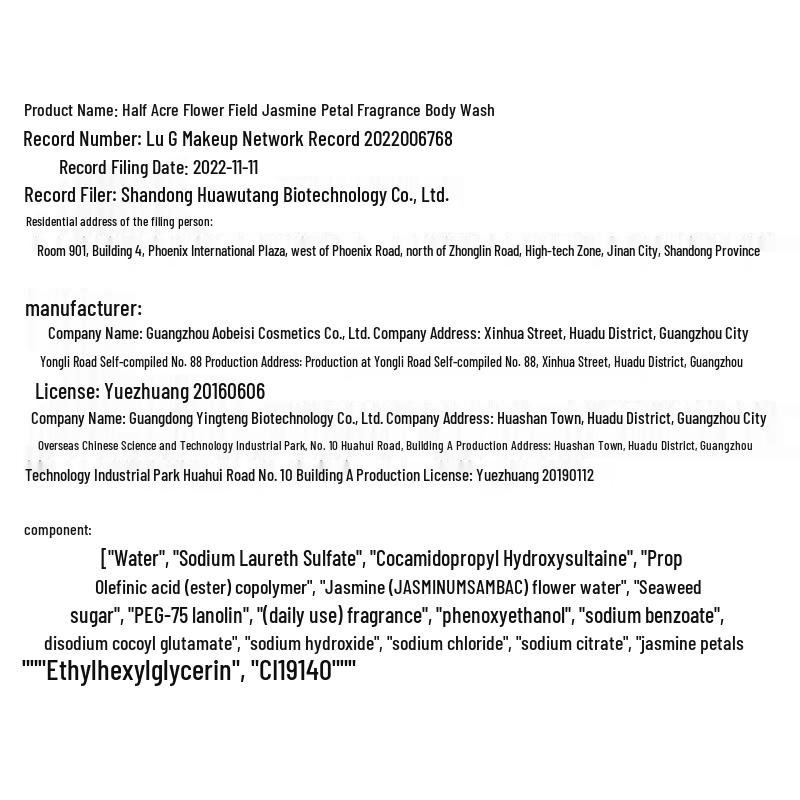 Little Dream Garden Nicotinamide & VC Body Lotion with Jasmine Shower Gel Set