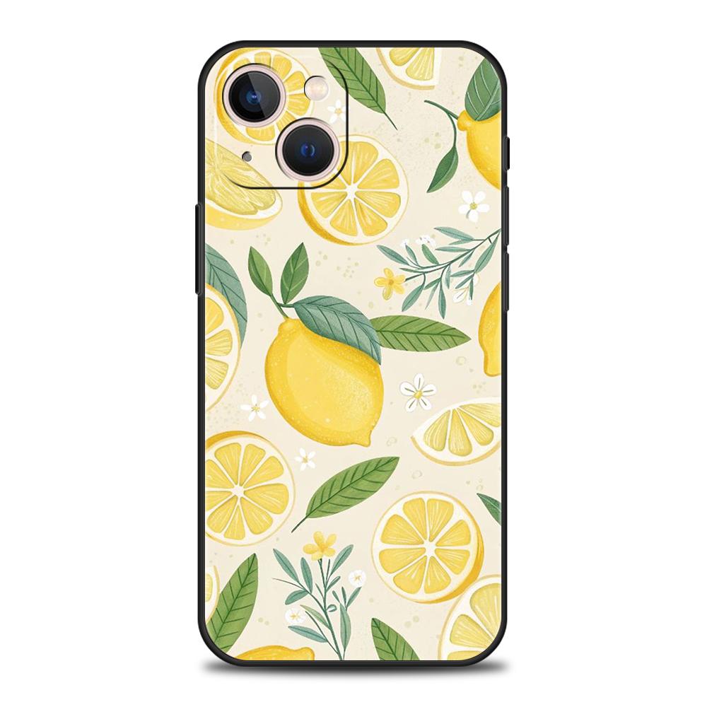 Phone Case Cover for iPhone 17 16 15 14 13 12 Pro Max 11 Pro Max 17 AIR Plus Shockproof Soft TPU Summer Fresh Fruit Lemon Print