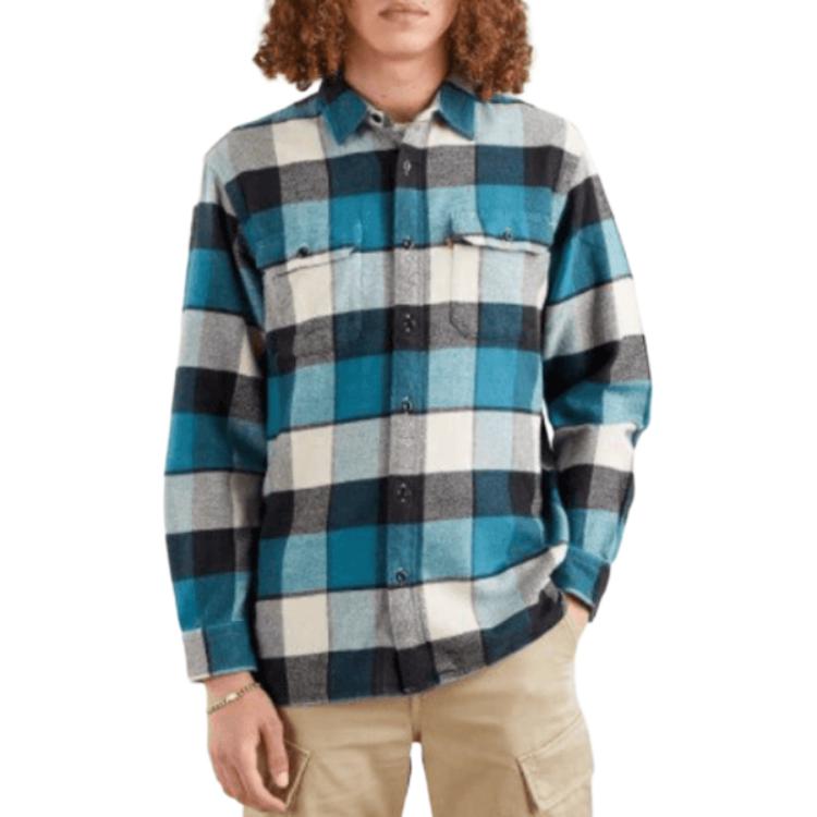 Levis Classic American Plaid Minimalist Casual Long Sleeve Shirt Men Shirts Blue 19573-0147