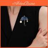 Colorful Umbrella Shape Cartoon Brooch Faux Pearl Rhinestone Pin Scarf Hat Badge Party Coat Accessories Gift