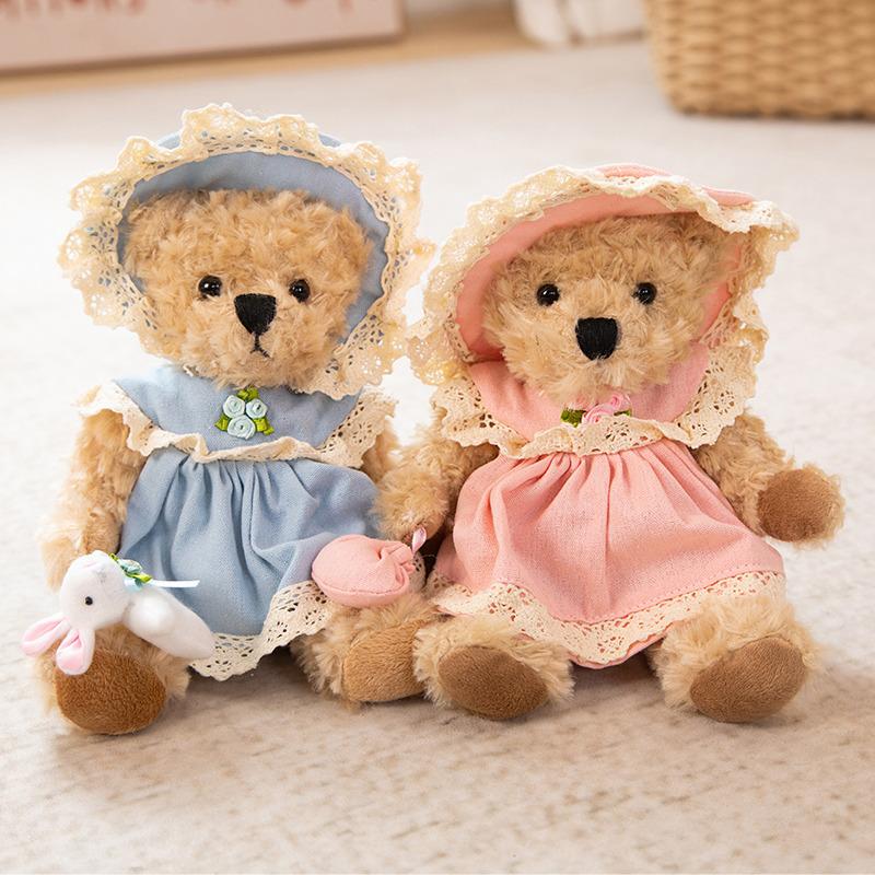 Cute Dress Teddy Bear Doll Plush Toy Wear Skirt Little White Rabbit Doll Children Sleeping Soothing Ragdoll