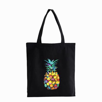 Obst Anime Einkaufstasche Ananas Orange Print Totes Leinwand Buch Umhängetasche Eco wiederverwendbare Reise Aufbewahrungstasche Studenten Bolsas