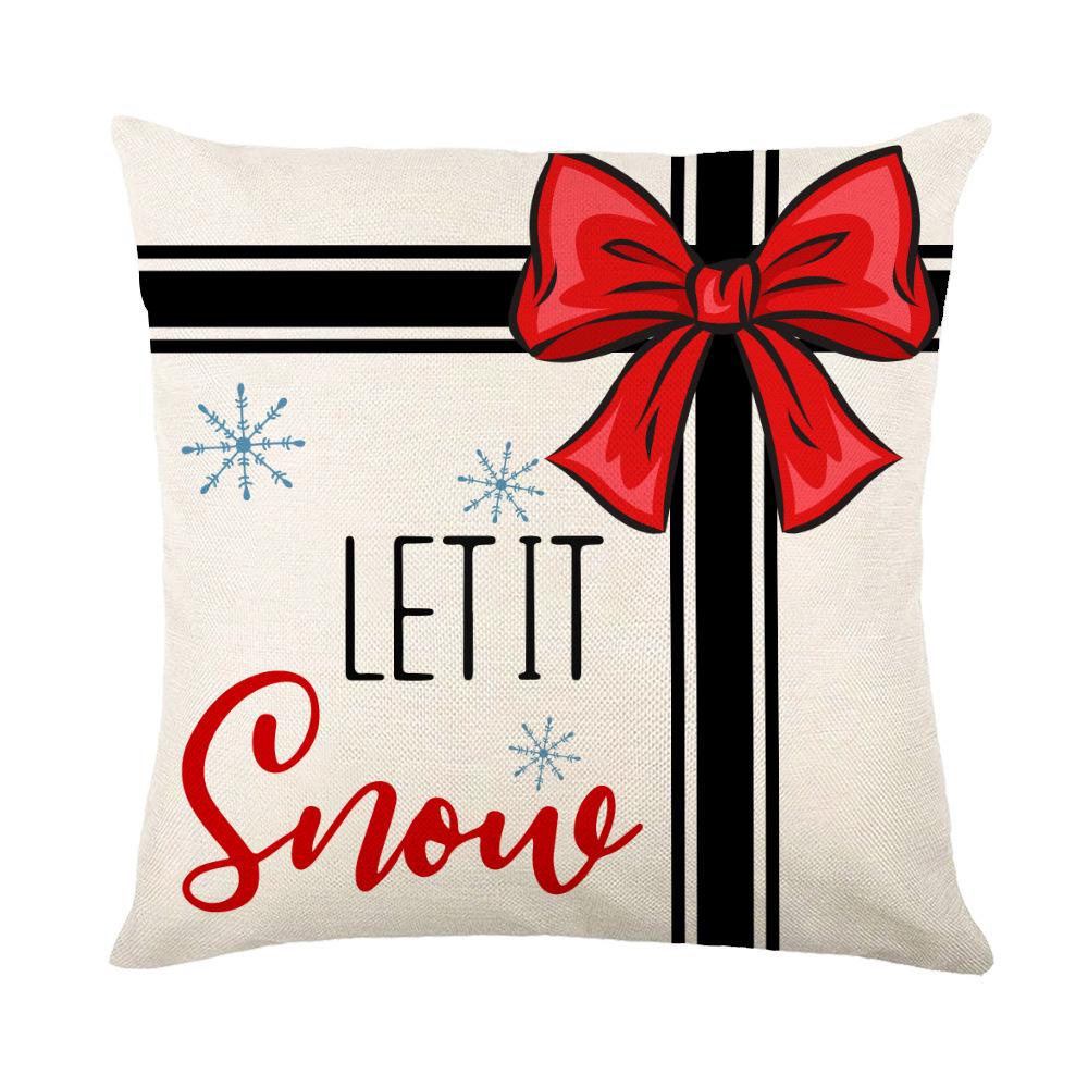 45X45Cm New Christmas Printed Detachable Cushion Pillow Cover Square Bedhead Living Room Sofa Cushion Cover