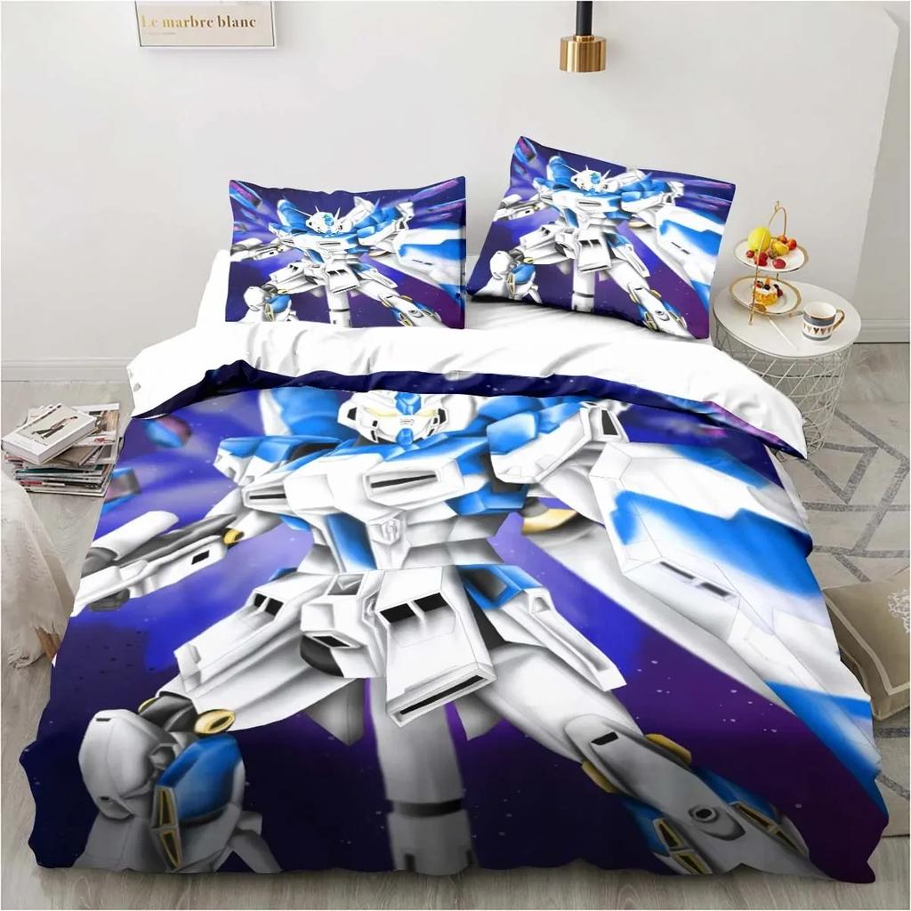 3D Printer Soldier Cartoon Pattern Three-piece Set, Delicate Quilt Cover Pillow Case, Housewares Set, Beautiful Gift Household