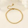 3mm/4mm/5mm Ø. Exquisites 18K Gold Plated 304 Edelstahl Kugelkette Fußkettchen Für Damen Herren Party Geschenk 22cm(8,7 Zoll) lange