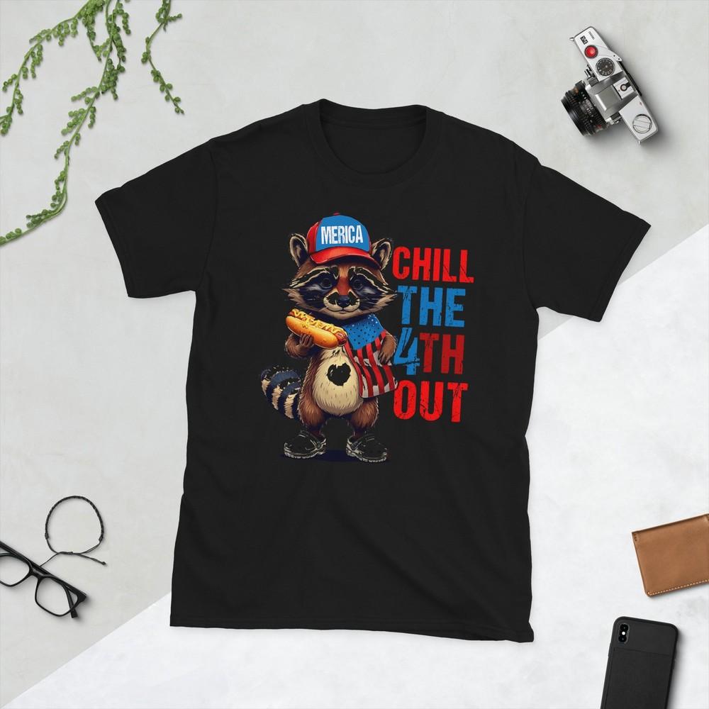 Funny Raccoon 4th Of July Usa Unisex Unisex Chill The Fourth Out Tshirt S