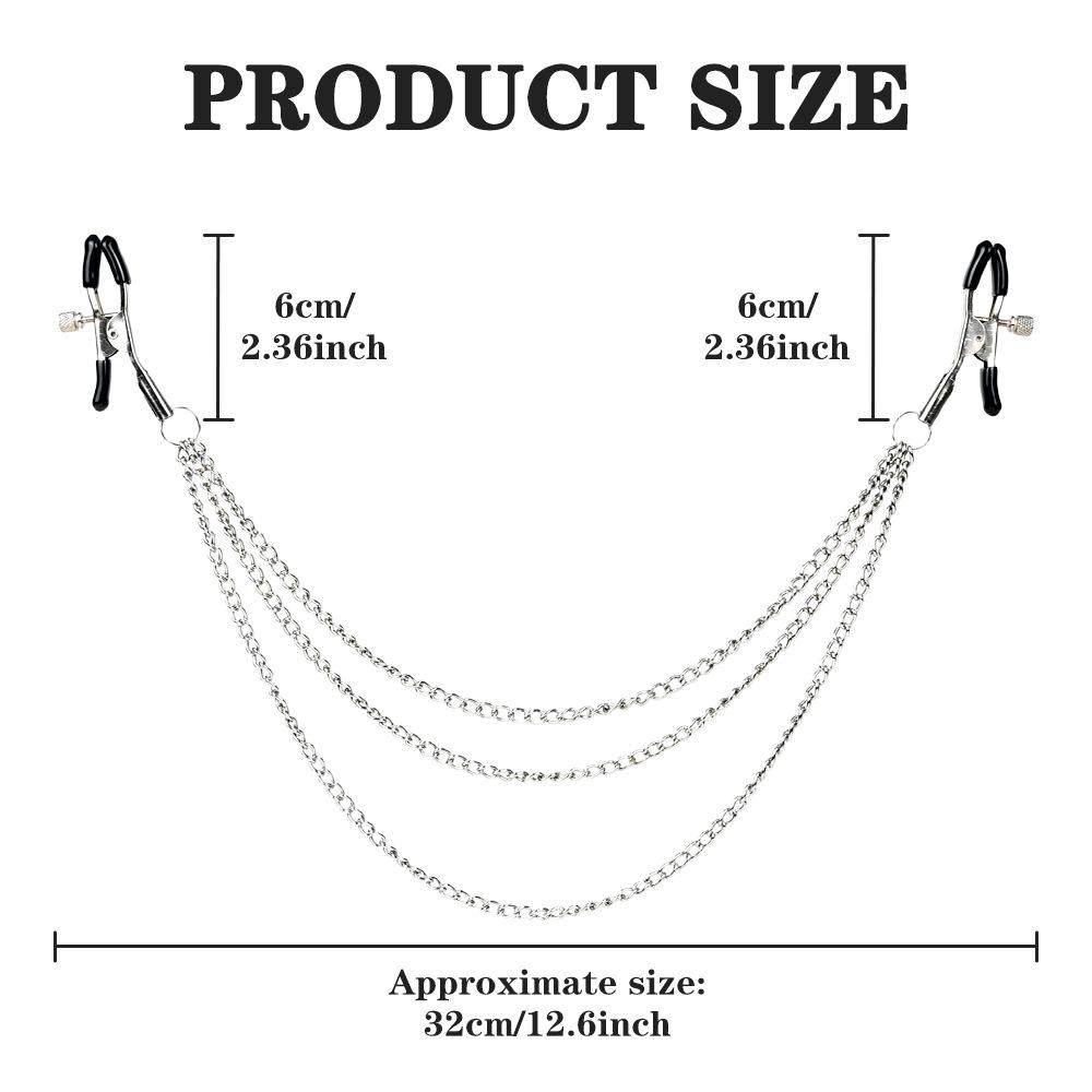 Adjustable Double-Head Nipple Clamps Chain - Erotic Accessories for Men and Women