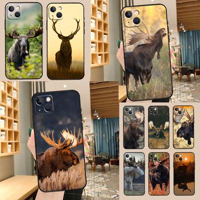 Stag Bull Moose Reindeer Deer Phone Case For iPhone 17 Pro Max 16 15 11 13 12 14 Pro Max Mini 15 16 Plus 16e 17 Air Cover