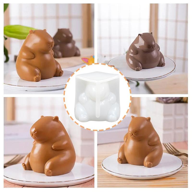 Cute Capybara Silicone Mold Cartoon Animal Milk Jelly Pudding Silicone Mould Home Kitchen Baking Accessories Party Restaurant