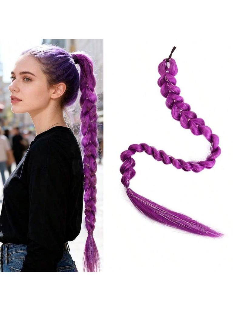 Purple pigtail wig | pigtail with laser wire | advanced synthetic hair, suitable for avantgarde hairstyle, role play and Party style