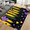 Colorful Heart Pattern Carpet with Yellow Stripes and Starry Accents Suitable for Use As an Anti-slip for Living Room Bedroom Sofas