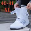 1 Pair Dual-Tone Waterproof Shoe Covers - Washable, Non-Slip with Secure Button Closure, Durable Rubber Rain Boots for Outdoor Activities
