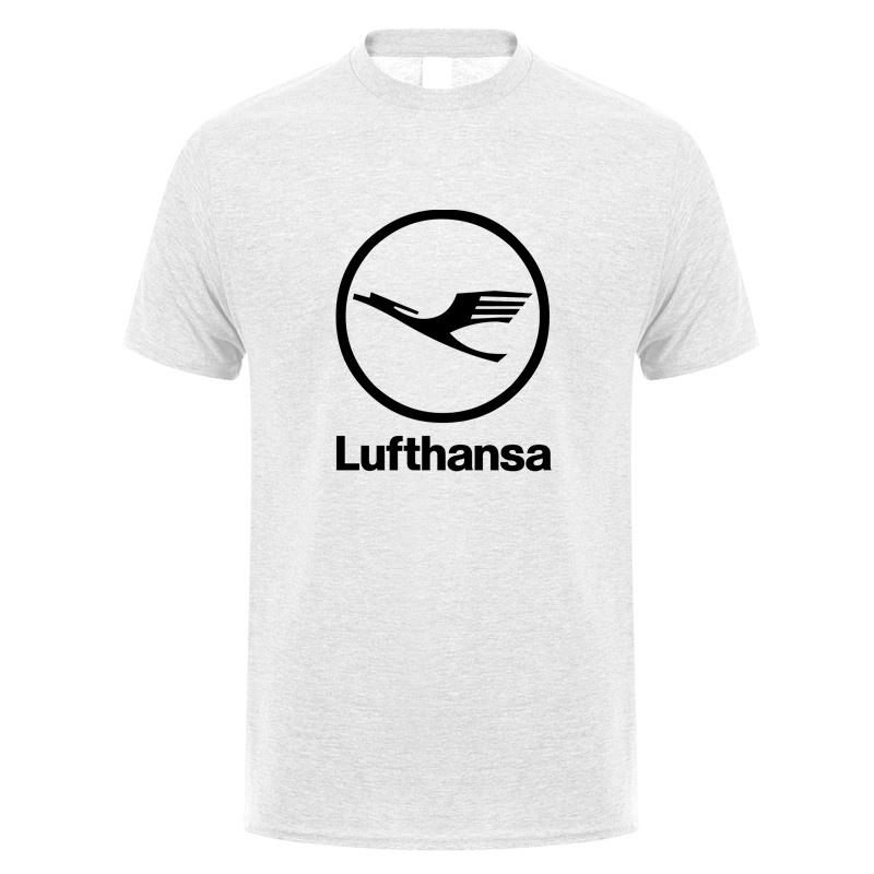

Авиакомпания Lufthansa Футболки Мужские Крутые С Коротким Рукавом Футболки Lufthansa Футболка Хлопок Повседневные Футболки Мужская Одежда LH-479 S