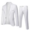 Nový pánský oblek pro ženicha Dvoudílný Jednobarevný Slim Fit Banketní Šaty Oblek Bunda Skladem