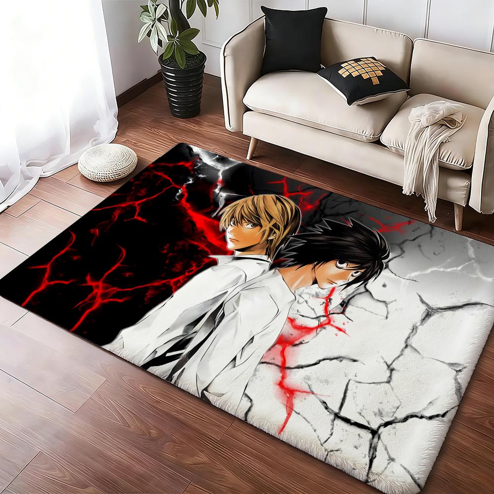 Hot Anime D-Death N-Note Floor Mat Cozy Flannel Soft Thick Non-Slip Mat For Living Room Bedroom Kitchen Decor Rugs