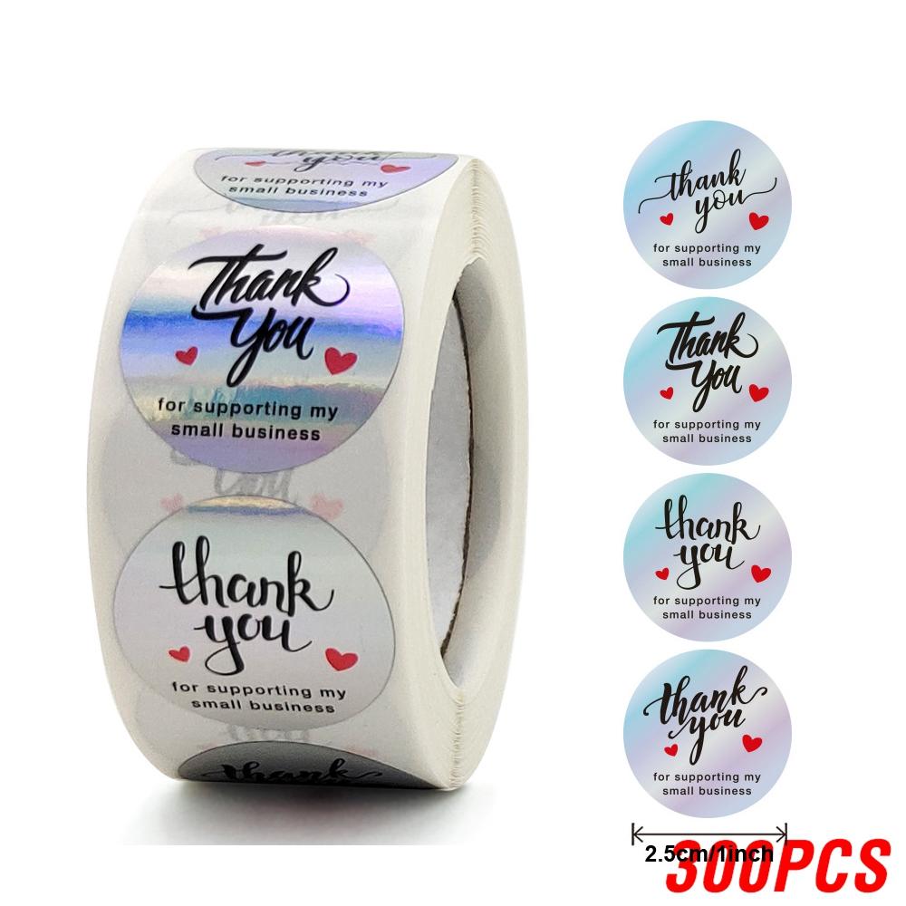 100-500Pcs High-Quality Rainbow High-Quality Laser High-Quality Thank High-Quality You High-Quality Stickers 1Inch High-Quality Small High-Quality