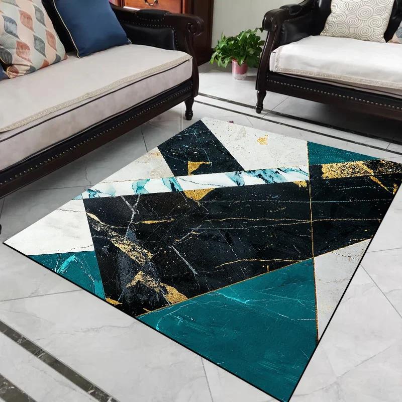 Light Luxury Geometry Carpets Modern Living Room Large Area Rugs Home Sofa Chair Side Soft Mat Room Decor Doorway Hallway Carpet