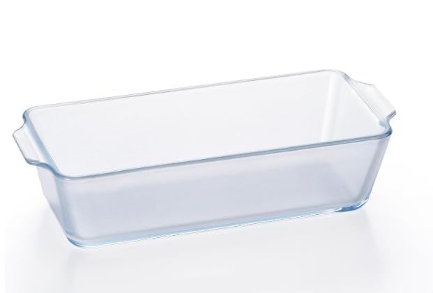 ChunRun Heat-Resistant Glass Pound Cake Pan, Dishwasher, Microwave, and Oven Safe, 800ml Capacity, Clear