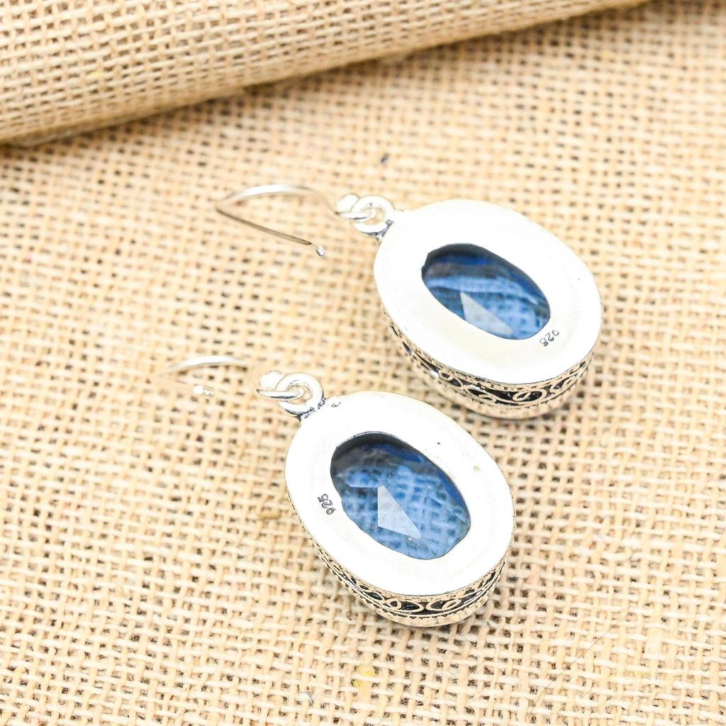 Wonderful Tanzanite Gemstone 925 Sterling Silver Jewelry Handmade Earrings For Wedding Gift