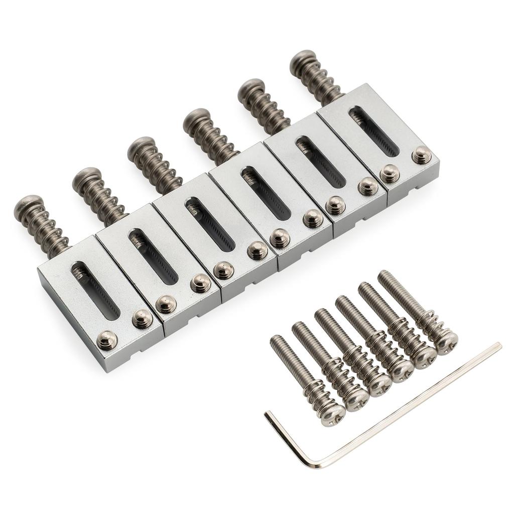 Musiclily Ultra 10.5mm Brass Bridge Saddles for ST Strat/TL Telecaster Electric Guitars, Chrome (Set of 6)