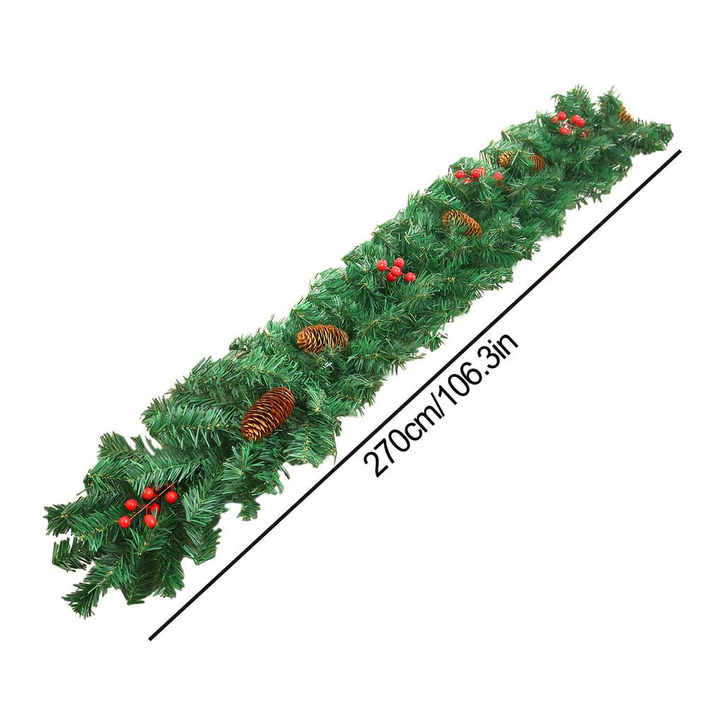 Garlands For Decoration Christmas 9 Feet Wedding Garland Decor Artificial Vine Wreath With Red Berries And Pine Cones Realistic