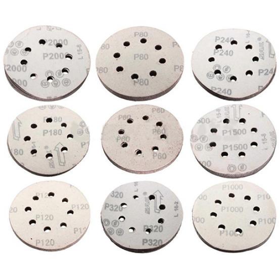 10 Pcs 125mm 5inch 8 Holes Hook Loop Sanding Discs Grit Orbital Sander Pad Mat