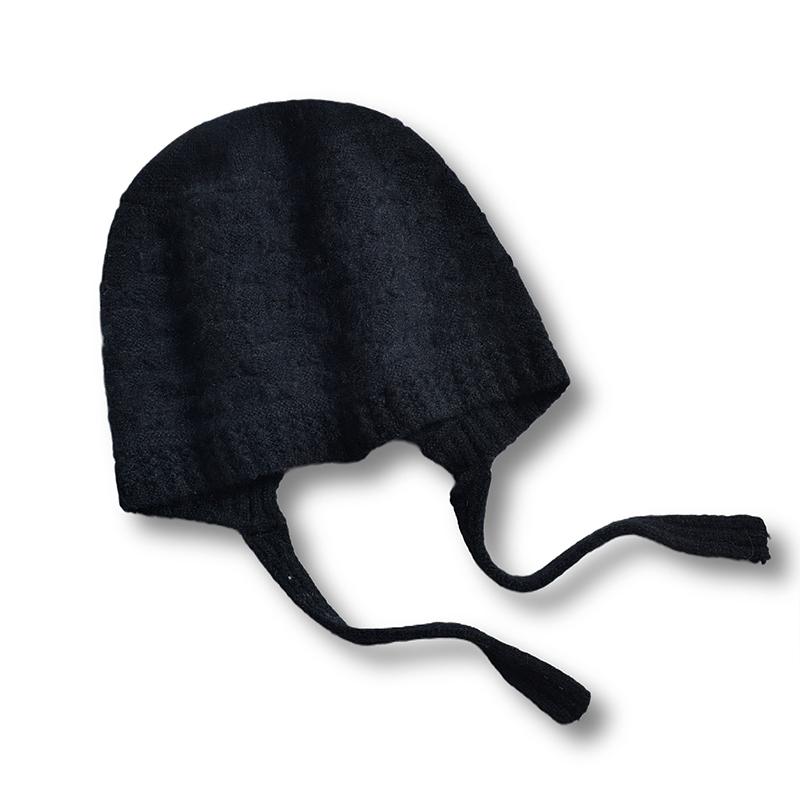 Ladies' 100%Cashmere Butterfly Braid Knitted Hat For Autumn And Winter Fashion Windproof And Leisure Baotou Ear Protection Hat