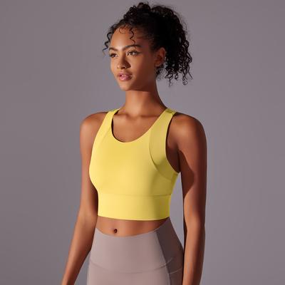 Canotta sportiva da yoga Nessaj da donna, traspirante, tinta unita, per corsa e fitness