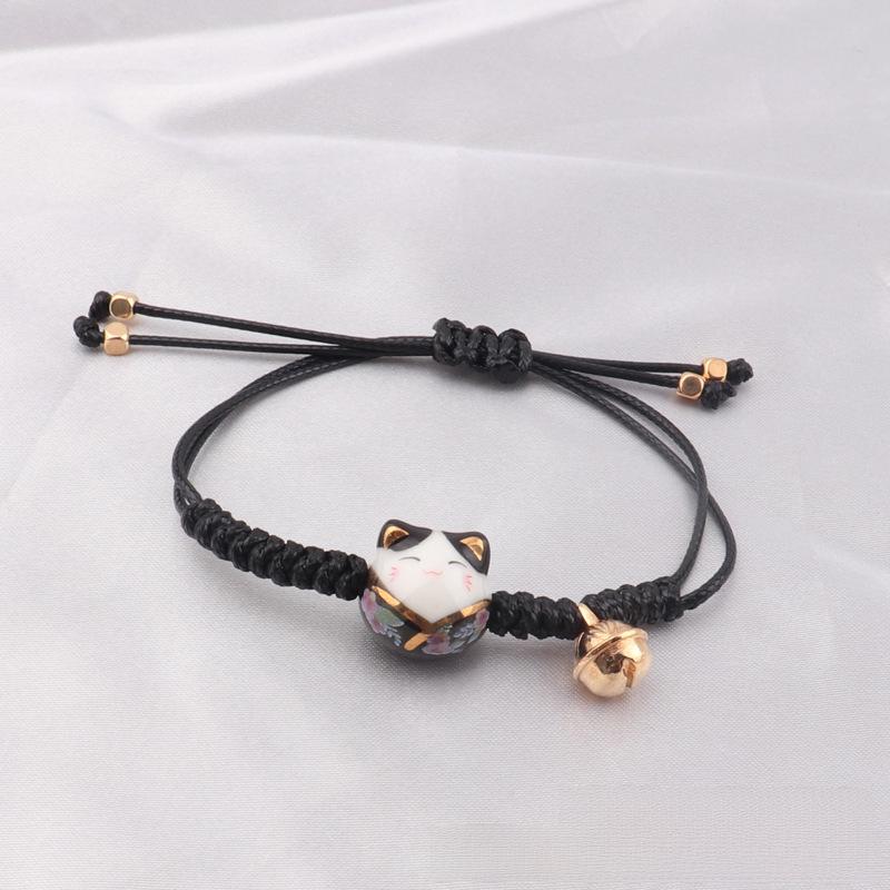 Lucky Cat Candy Color Braided Bracelet for Women