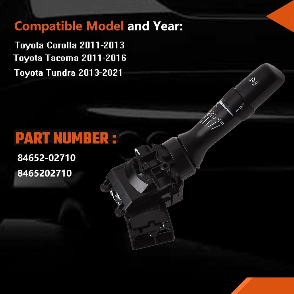 Windshield Wiper Combination Switch Control Assembly Compatible for Toyota Tundra 2012-2021 / Tacoma 2011-2015/Corolla 2011-2013,Replace OEM