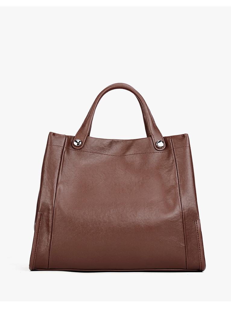 2026 Spring Women's Vintage Simple Genuine Cowhide Leather Tote Bag Ladies Luxury Designer Large Capacity Shoulder Crossbody Bag