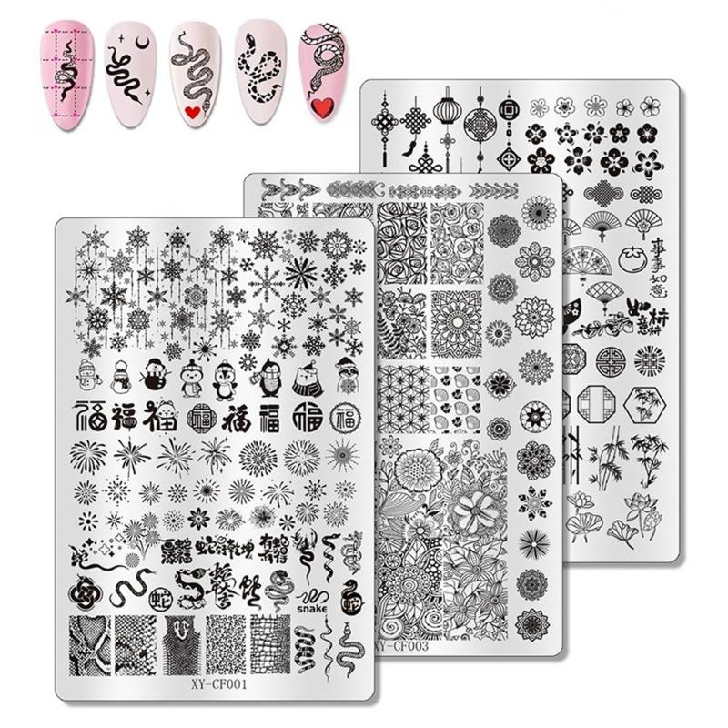 Nail Stamp Plate Nail Art Templates Heart Flower Nail Art Plates for DIY Nail Art Decorations Nails Art Stamping Plates