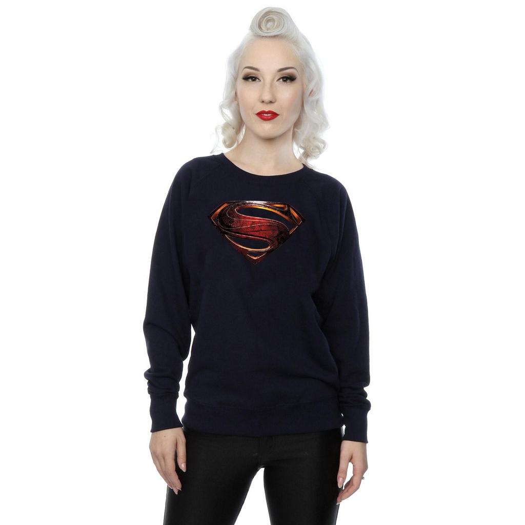 DC Comics Womens/Ladies Justice League Movie Superman Emblem Sweatshirt