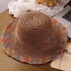 Sun Protection Woven Hat Colorful Panama Cap Breathable Sun Hats  Summer
