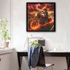 Diamond Painting Kit Flaming Biker Rider Pattern DIY Full Drill Canvas Art Relaxing Handmade Gift for Craft Lovers Home Wall Decor