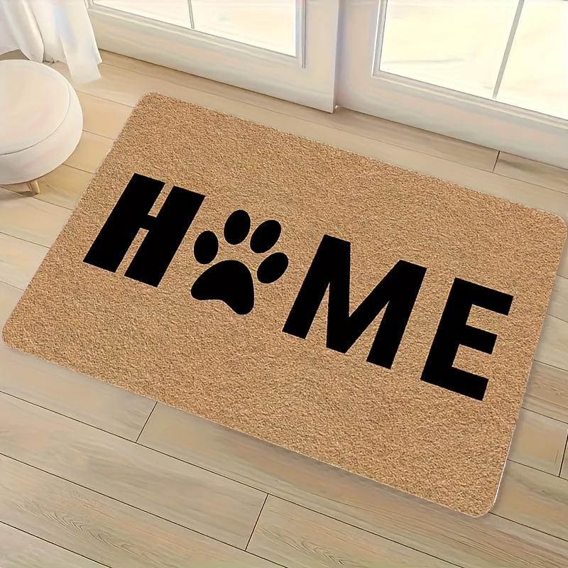 HOME black paw print Flannel-printed floor mats has a non-slip function is suitable for entrances bathroom welcome carpets