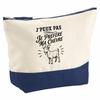 Large Pouch I Can't I Prefer My Goat I Can't Minimalist | Two-Tone Cotton 5 L 33 × 23 Cm Metal Zip | Pouch for