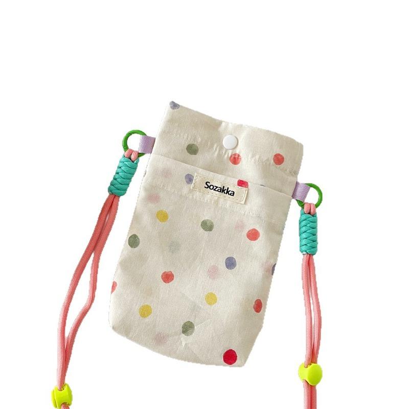 1 Color Polka Dot Lanyard Mobile Phone Bag, New Out Mobile Phone Storage, Portable Sundries, Change Bag, Female