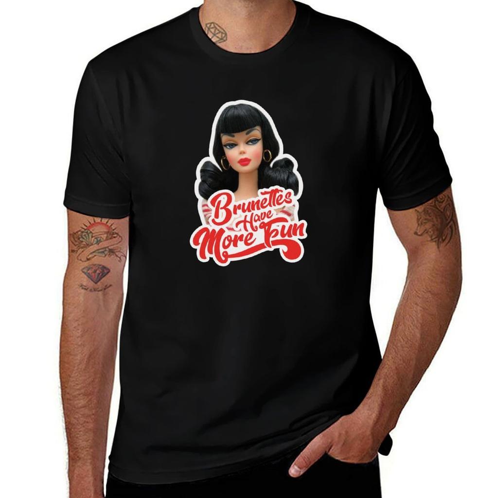 Brunettes Have More Fun Tshirt Soft Touch Basic Cotton Tshirt